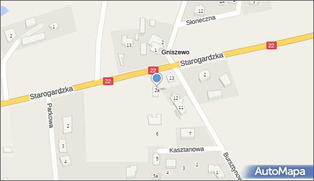 Gniszewo, Starogardzka, 2a, mapa Gniszewo