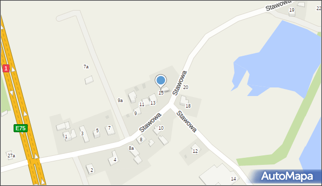 Goczałkowice-Zdrój, Stawowa, 15, mapa Goczałkowice-Zdrój