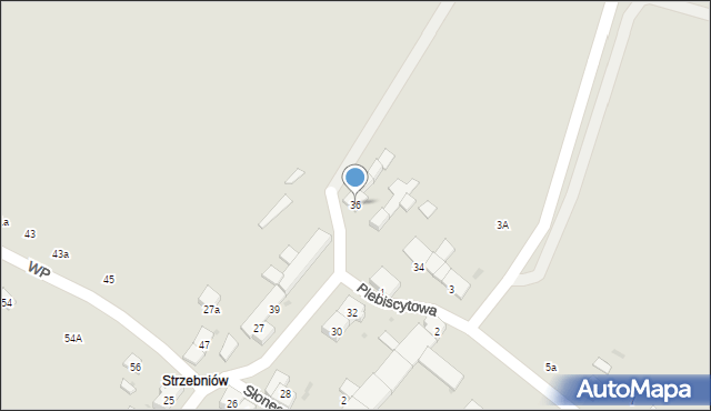 Gogolin, Strzebniów, 36, mapa Gogolin