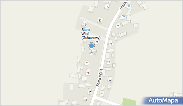 Gołaczewy, Stara Wieś, 25, mapa Gołaczewy