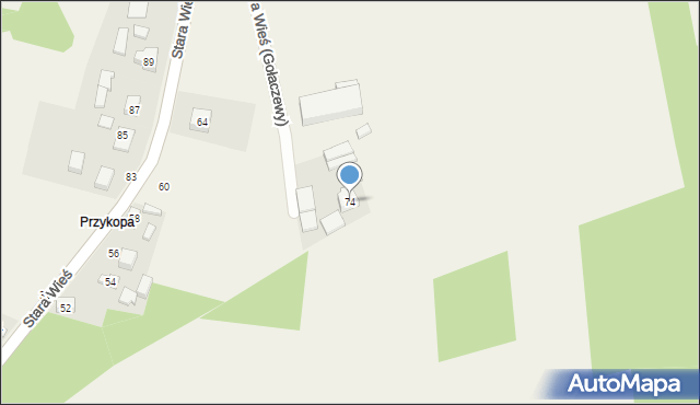 Gołaczewy, Stara Wieś, 74, mapa Gołaczewy