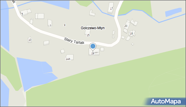 Golczewo, Stary Tartak, 14, mapa Golczewo