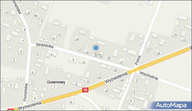 Goleniowy, Strażacka, 21, mapa Goleniowy