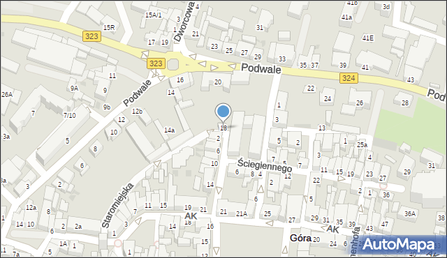 Góra, Staromiejska, 18, mapa Góra