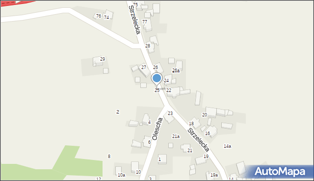 Góra Świętej Anny, Strzelecka, 25, mapa Góra Świętej Anny