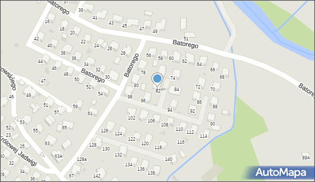 Gorlice, Stefana Batorego, 82, mapa Gorlic
