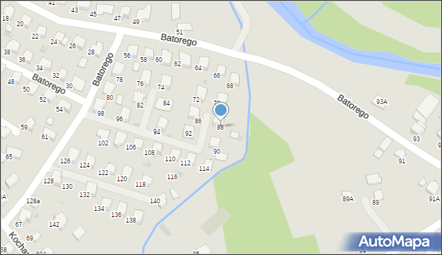 Gorlice, Stefana Batorego, 88, mapa Gorlic