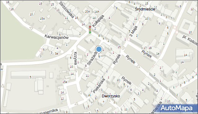 Gorlice, Strażacka, 5, mapa Gorlic