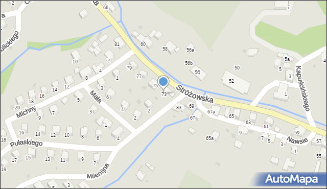 Gorlice, Stróżowska, 73, mapa Gorlic