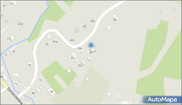 Gorlice, Stróżowska, 84, mapa Gorlic