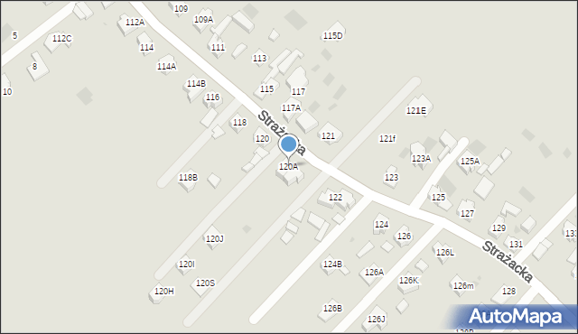 Gorzów Wielkopolski, Strażacka, 120A, mapa Gorzów Wielkopolski