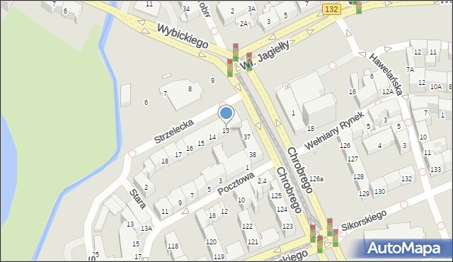 Gorzów Wielkopolski, Strzelecka, 13, mapa Gorzów Wielkopolski