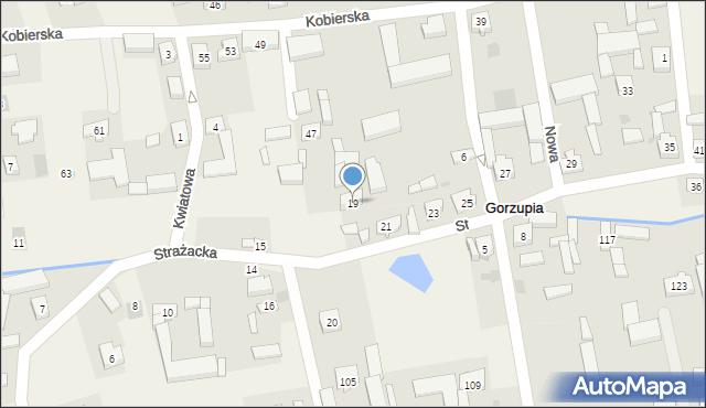 Gorzupia, Strażacka, 19, mapa Gorzupia