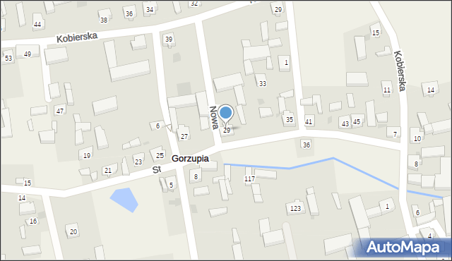 Gorzupia, Strażacka, 29, mapa Gorzupia