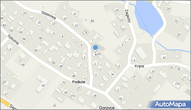 Gorzyce, Stawowa, 6, mapa Gorzyce