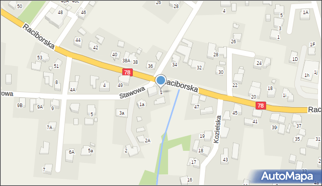 Gorzyce, Stawowa, 1, mapa Gorzyce