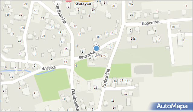 Gorzyce, Strażacka, 2A, mapa Gorzyce