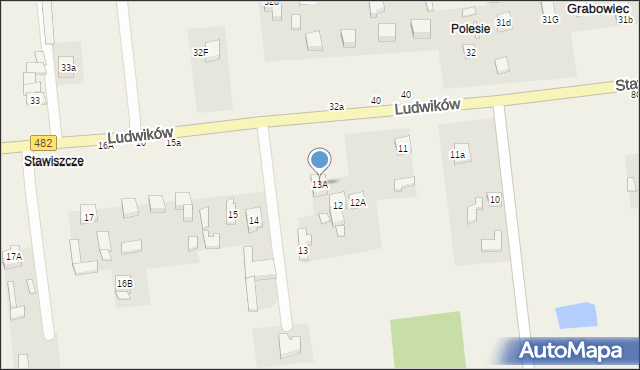 Grabowiec, Stawiszcze, 13A, mapa Grabowiec