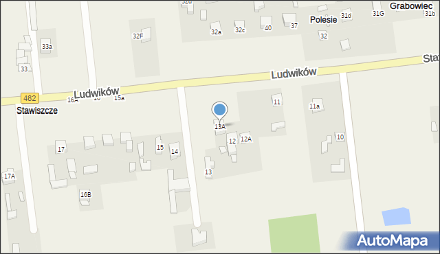 Grabowiec, Stawiszcze, 13A, mapa Grabowiec