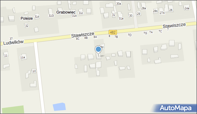 Grabowiec, Stawiszcze, 8A, mapa Grabowiec