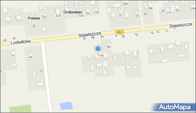 Grabowiec, Stawiszcze, 8B, mapa Grabowiec