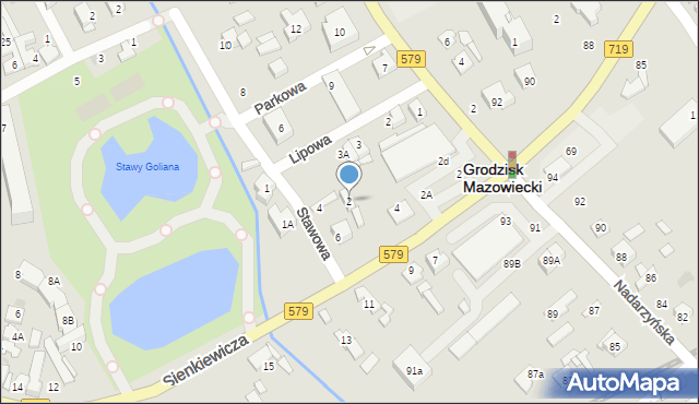 Grodzisk Mazowiecki, Stawowa, 2, mapa Grodzisk Mazowiecki