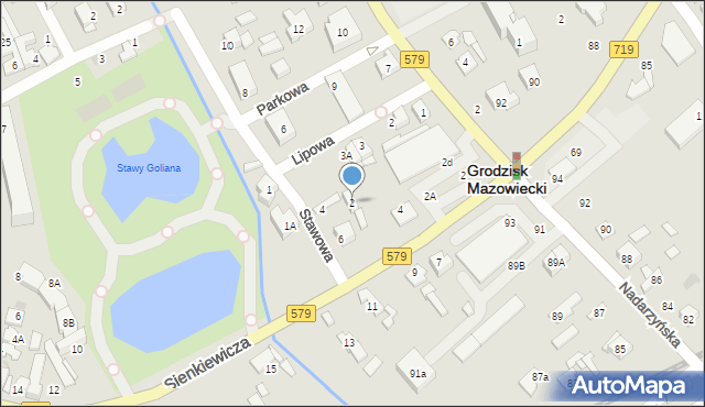 Grodzisk Mazowiecki, Stawowa, 2, mapa Grodzisk Mazowiecki