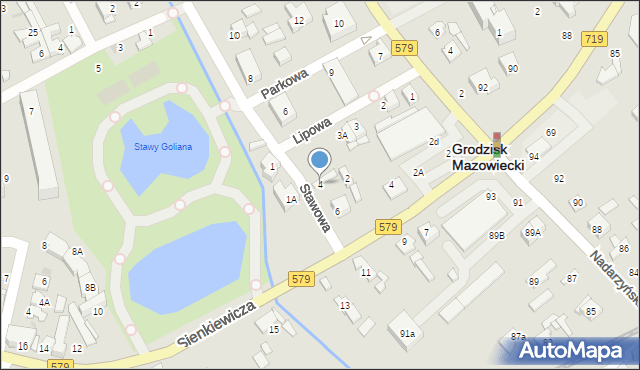 Grodzisk Mazowiecki, Stawowa, 4, mapa Grodzisk Mazowiecki