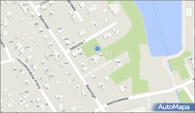 Grodzisk Mazowiecki, Stefana Batorego, 12B, mapa Grodzisk Mazowiecki