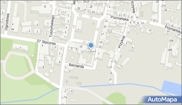 Grodzisk Wielkopolski, Stary Rynek, 13, mapa Grodzisk Wielkopolski
