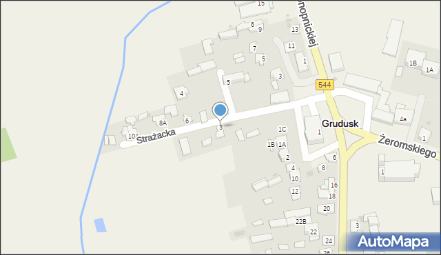 Grudusk, Strażacka, 3, mapa Grudusk