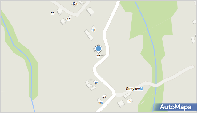 Grybów, Strzylawki, 37, mapa Grybów