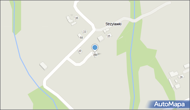 Grybów, Strzylawki, 38b, mapa Grybów