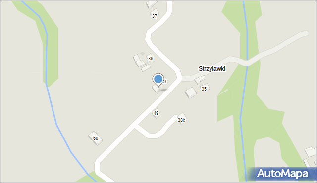 Grybów, Strzylawki, 68, mapa Grybów