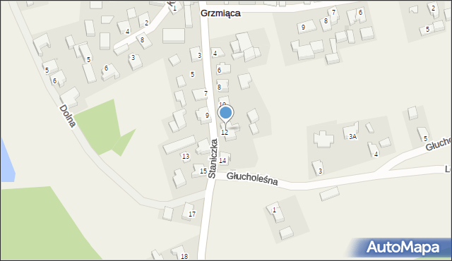 Grzmiąca, Staniczka, 12/1, mapa Grzmiąca