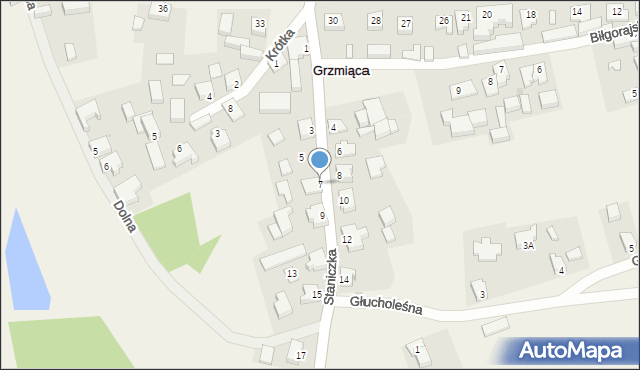 Grzmiąca, Staniczka, 7, mapa Grzmiąca