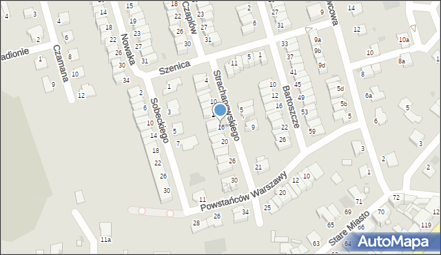 Inowrocław, Strachanowskiego Marcina, hm., 16, mapa Inowrocławia