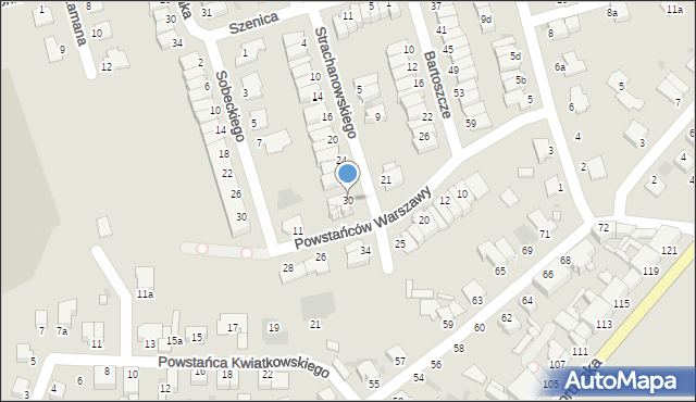 Inowrocław, Strachanowskiego Marcina, hm., 30, mapa Inowrocławia