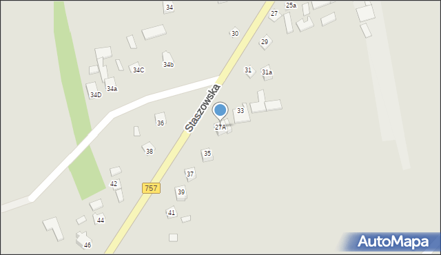 Iwaniska, Staszowska, 27A, mapa Iwaniska