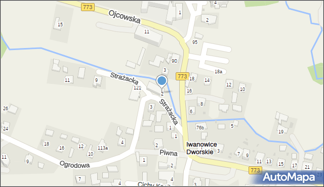 Iwanowice Włościańskie, Strażacka, 2, mapa Iwanowice Włościańskie