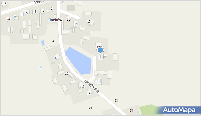 Jacków, Strażacka, 19, mapa Jacków