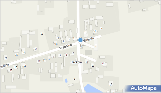 Jacków, Strażacka, 9, mapa Jacków