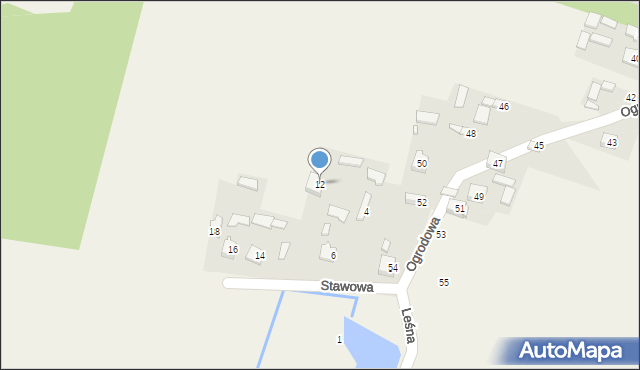 Jakubów, Stawowa, 12, mapa Jakubów