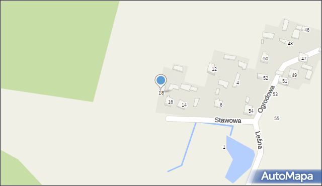 Jakubów, Stawowa, 18, mapa Jakubów