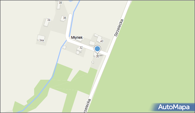 Jaryszów, Strzelecka, 30, mapa Jaryszów