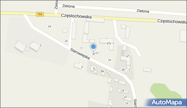 Jaskrów, Starowiejska, 1c, mapa Jaskrów