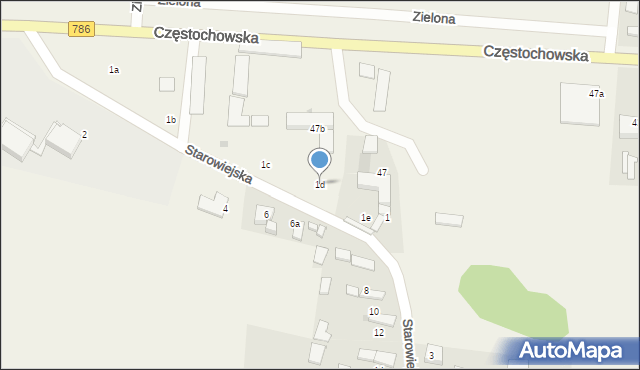 Jaskrów, Starowiejska, 1d, mapa Jaskrów