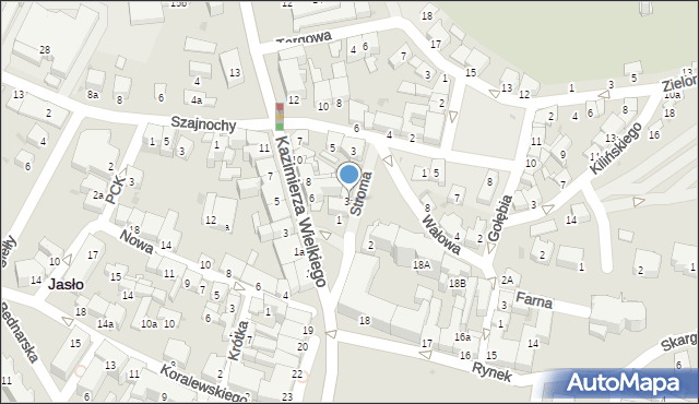 Jasło, Stroma, 3a, mapa Jasła