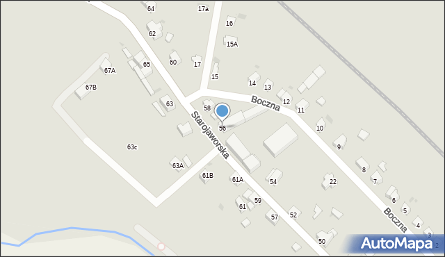 Jawor, Starojaworska, 56, mapa Jawor