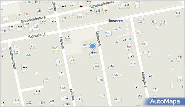 Jaworze, Stokrotek, 295, mapa Jaworze